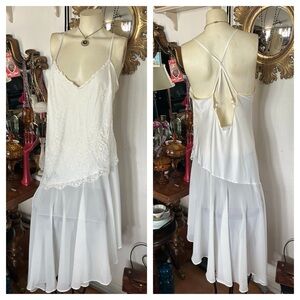 Vintage Creamy Lace & Chiffon Nightgown